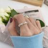 Anillo de Nudo Trenzado Corazón Estilo Coreano Personalidad Viajero para Mujer, Anillo Abierto Elegante Vintage Hueco Corazón de Melocotón Dedo Índice Tendencia