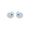 Nuevos pendientes originales de corazón a corazón con flecha, piedra azul, nicho, lujo ligero, forma de corazón irregular, pendientes de plata para mujer, venta al por mayor