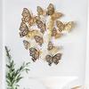 YW borboleta oca decorativa borboleta tridimensional adesivos de parede borboleta 3D adesivos de parede borboleta colorida atacado