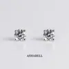 Pendientes de Plata de Ley S925 con Moissanita de Cuatro Garras de Venta Caliente Transfronteriza para Mujer, Pendientes Sencillos para Hombres y Mujeres, en Stock del Fabricante
