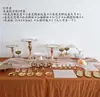 Estilo Old Money Suporte de Display Dourado para Sobremesas Rack de Exibição Casamento de Inauguração Intervalo para Chá Refeição Fria Suporte de Bolo Bandeja Mesa de Exibição de Sobremesas Rack