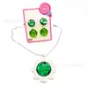 Juego de dibujos animados Joyería Princesa Biki Daisy Mirabe Mismo collar Clip de oreja Gema Cuentas de vidrio Niña Juguete