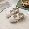 Sapatos de Couro Infantis para Meninas 2026 Nova Primavera e Verão Estilo Coreano Prata Princesa Pérola Moda Mocassins de Solado Macio