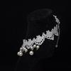 Collar de Encaje Blanco Estilo Coreano Nupcial Colgante de Diamante Brillante Diadema Accesorios para el Cabello Collarín para el Cuello Collar Gargantilla para Niñas