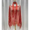 Xale de Verão com Franjas Vazadas Estilo Europeu e Americano Proteção Solar para Praia Cobertura para Biquíni Roupa Exterior para Mulheres Estilo Novo Transfronteiriço