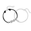 Pulsera de pareja con símbolo infinito en plata de ley 925, diseño de nicho, con circonitas de lujo, cuerda manual y anillo Mobius.
