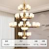 Lustre de Sala de Estar de Villa, Lâmpada de Cobre de Madeira Maciça em Estilo Chinês Novo, Luz Principal para Lobby de Edifício Duplex em Estilo Chinês com Cor Esmaltada, Lustre de Sala de Estar