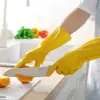 Guantes de Protección Laboral Amarillos para el Hogar, Tareas Domésticas, Multitalla, Resistentes al Desgaste, a Prueba de Aceite, Limpieza de Cocina, Lavado de Platos, Lavado de Verduras, Guantes de Goma
