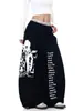 Pantalones de Chándal con Estampado de Personaje de la Calle Principal Americana, Cinta con Letras, Diseño de Nicho Retro, Pierna Recta Ancha, Casual Holgado