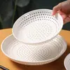 Plato escurridor de plástico para el hogar, plato para cocinar al vapor con múltiples agujeros, cesta para vaporera, rejilla para cocinar al vapor, horno microondas, olla arrocera, resistente a altas temperaturas, dumplings al vapor, bollos al vapor