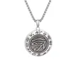 Collar Vintage Ojo de Horus para Hombre, Gargantilla Ojo Estilo Punk de Moda, Colgante Redondo de Plata Tailandesa de Imitación a la Moda