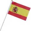 Bandera Española de Agitar a Mano No. 8 14*21cm Abanico Bandera Ondulante a Mano Doble Cara Poliéster Transfronterizo Copa del Mundo Bandera Pequeña de 32 Equipos