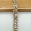 En Stock 2 cm Nuevo Estilo Inspirado en Chanel Resistente Gris Café Adorno de Encaje con Pedrería de Cristal Perla para Decoración de Escote