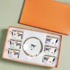 Traje de Café de Porcelana Hueso Estilo Europeo Transfronterizo Taza de Pareja 6 Tazas 6 Platos 3 Lujo Ligero Retro Té de la Tarde Regalo para el Hogar