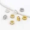 Color Dorado Real 18K Conservación Color Micro Incrustación Cuadrado Zircón Perla DIY Pulsera Cubo Perla Collar Rueda Perla Separador Material C45