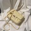 Bolso Bandolera Versátil Ins para Mujer 2023 Nuevo Moderno Moda Primavera y Verano Bolso de Cadena Acolchado Rosa Un Hombro Bolso Cuadrado Pequeño