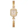 En Stock de Fábrica Nuevo Estilo Vintage Cuadrado Compacto Exquisito Lujo Ligero Nicho Estilo Ins Pulsera Elegante Reloj de Cuarzo