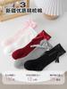 2025 calcetines de princesa de encaje para niñas color sólido transpirables lazo delgados sin costuras bebé A calcetines para bebé al por mayor
