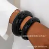 Conjunto de Pulseiras Femininas Coloridas Simples Exageradas de Duas Peças Moda Empilhável