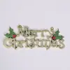 Decoraciones navideñas de plástico galvanizado letrero de letra en inglés MerryChristmas colgante para decoración de árbol de Navidad