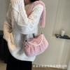 Bolso de Hombro Único Estilo Nuevo 2026, Bolso Tote Plano de Felpa, Bolso Tote de Felpa de Hongo, Bolso Tote Urbano Simple de Felpa Corta