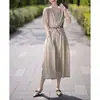 Vestido Camisero 2026 Verano Nuevo Estilo Cuello en V Elegante Gama Alta Estilo Francés Lujo Ligero Retro Estilo Japonés Vestido para Mujer