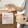 Taza de cerámica creativa con dibujos animados y tapa para el hogar, la oficina, la pareja, regalo, color de alta calidad, regalo, estilo Ins