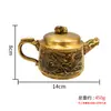 Bule Paisagem Dragão e Fênix de Latão Mesa de Chá Doméstica Conjunto de Chá Ornamentos de Cobre Dragão e Fênix Chengxiang Pequeno Bule Vendido Ornamentos de Presente