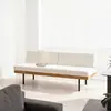 Sofá moderno minimalista de madera maciza para casa de huéspedes y cafetería, asiento de recepción y para invitados vintage para salas de estar y comedores pequeños
