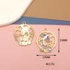 Colgante de aleación de elementos de dragón y fénix de estilo chino con forma de gota de aceite, etiqueta redonda para hacer tú mismo, accesorios de joyería, colgante de panda koi Phoenix