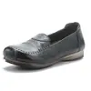 Zapatos de Otoño Nuevos de Suela Blanda Antideslizantes para Personas de Mediana Edad y Mayores, Zapatos de Madre Cómodos de Suela Plana y Suela Blanda, Zapatos de Mujer de Piel Suave de Corte Bajo