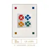 Espejo de Arte Dopamina Cortado en Papel Bauhaus Vintage Pintura Decorativa para Sala de Estar Fondo de Sofá Gabinete Lateral Espejo Colgante Pintura