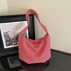 Bolsa de ombro simples e artística estilo casual, bolsa tote de lona xadrez de grande capacidade popular deste ano