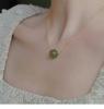 Túnicas verdes. Productos genuinos naturales Jaspe de Hotan Verdadero Verde Espinaca Premium Plata Esterlina S925 Collar Clavícula Universal