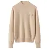 Suéter de cachemira para mujer % cachemira pura de cabra, nuevo otoño e invierno cuello redondo color liso jersey capa base suéter cálido, negro