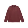 Chamarra Americana Pesada con Media Cremallera para Hombre Marca Nueva de Moda Holgada Casual Sin Capucha Cuello Alto Color Sólido Sudadera Prendas Superiores para Hombre
