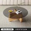 Mesa de centro de vidro, adequada para apartamentos pequenos, feita de madeira maciça, formato redondo, design moderno e criativo, mesa de centro minimalista e elegante para a sala de estar