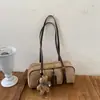 Bolsa de Ombro Feminina Suede Pelúcia Versátil Outono/Inverno Estilo Coreano Nicho Nova Retro High-End Casual