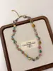 Estilo Bohemio Collar Largo de Conchas de Colores con Cuentas Moda Vacaciones en la Costa Cadena para Suéter de Temperamento Gargantilla Versátil