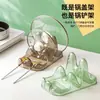 Suporte de Tampa de Panela de Camada Dupla e Tábua de Corte de Luxo Leve, Suporte Transparente para Espátula e Colher com Drenagem para Bancada da Cozinha, Suporte de Armazenamento para Tábua de Corte