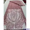 Tecido com Lantejoulas Bordadas em Base de Tule, Decoração com Padrão de Plantas, Tecido de Lantejoulas para Passarela, Renda de Lantejoulas