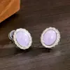 Pendientes Vintage de Encaje Morado Estilo Francés con Diamantes, Diseño Sencillo, Lujo Ligero, Temperamento Suave, Sensación de Alta Gama, Pendientes Versátiles