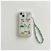 Maçã Cogumelo Verde 15 Capa de Celular Corrente de Conta Portátil para iPhone14promax Transparente 13 Capa Macia Resistente a Quedas 12