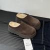 Sandálias Birkenstock Peludas de Solado Grosso para Mulheres 2026 Novos Tamancos Slip-On para Exterior de Outono e Inverno com Forro de Algodão Peludo