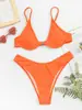 Nuevo traje de baño de estilo europeo y americano, un bikini naranja sexy, disponible para el comercio electrónico transfronterizo de Amazon, y en stock