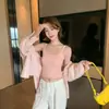 Camisola Versátil Estilo Energético Cuello Cuadrado para Mujer, Estilo Dulce Dopamina, Copas Fijas, No Necesita Sujetador, Prenda Exterior Corta, Corte Ajustado