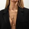 Colar Europeu e Americano Transfronteiriço Simples Empilhado Pingente Gota d'Água para Mulheres Versátil Ins Geométrico Tridimensional Vírgula Franja Colar Joias