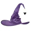 Sombrero de Bruja Plisado Negro de Halloween Fiesta Harry Potter Sombrero de Mago Baile de Graduación Sombrero de Bruja Puntiagudo de Mago