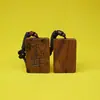 Colgante de Madera de Azufaifo Rayado Natural con Grabado Unilateral, Accesorio Hecho a Mano