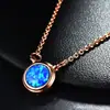 Colar feminino com pingente de rosa dos ventos dourada e azul, tesouro australiano, círculo, corrente para clavícula, design de acessórios da moda na internet